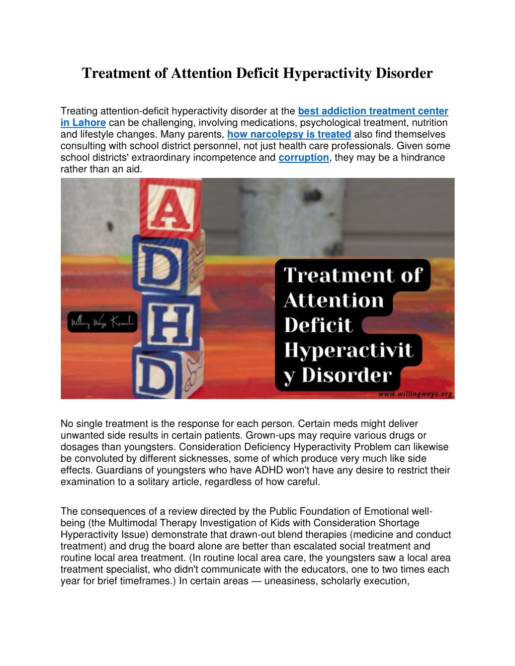 PPT - Treatment of Attention Deficit Hyperactivity Disorder PowerPoint ...