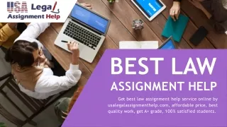 Law Assignment Help By Top Qualified Law Experts