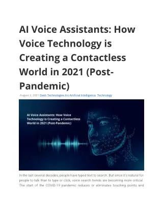 ai voice assistants how voice technology
