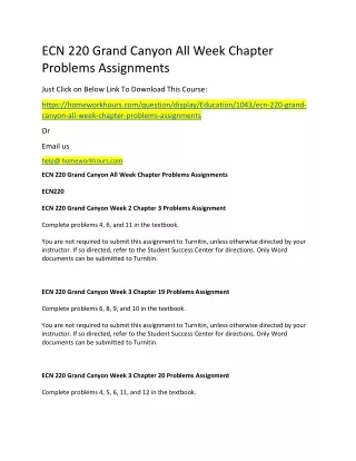 ecn 220 grand canyon all week chapter problems