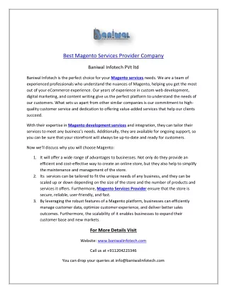 best magento services provider company
