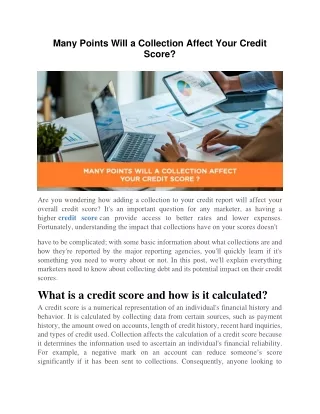 many points will a collection affect your credit