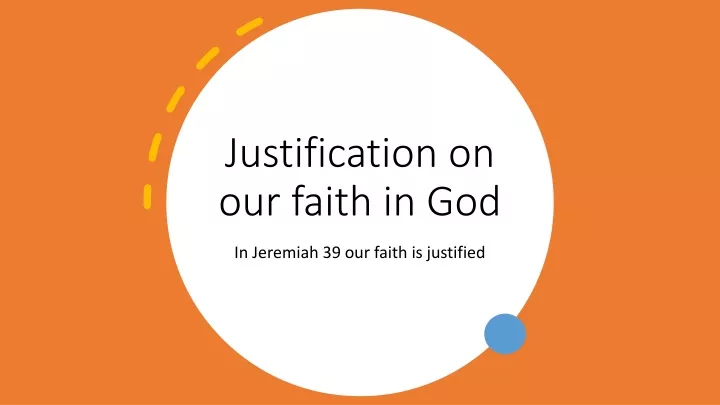justification on our faith in god