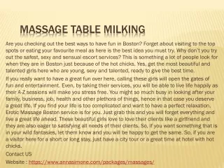 massage table milking