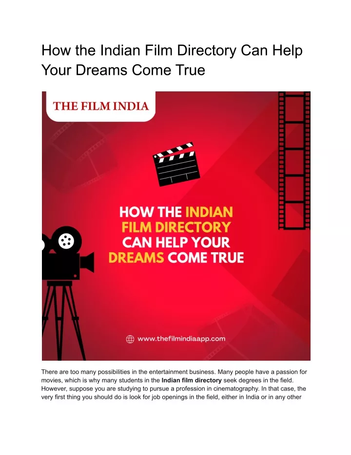 how the indian film directory can help your