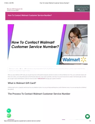 1(855) 625-8271 How to Contact Walmart Customer Service Number?