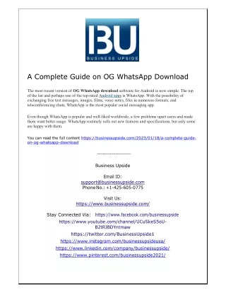 a complete guide on og whatsapp download the most