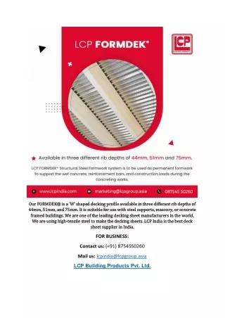 our formdek is a w shaped decking profile