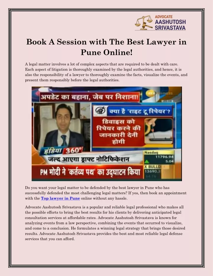 book a session with the best lawyer in pune online