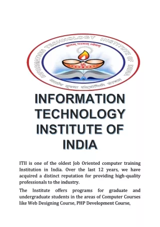 INFORMATION TECHNOLOGY INSTITUTE OF INDIA (ITII)