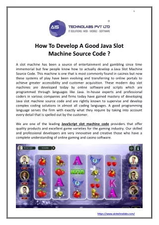 How To Develop A Good Java Slot Machine Source Code?