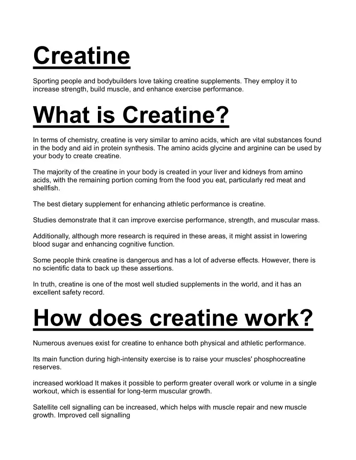 creatine sporting people and bodybuilders love