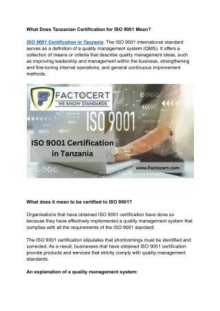 iso 9001 certification in tanzania (pdf)