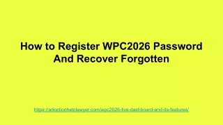 How to Register WPC2026 Password And Recover Forgotten (1)