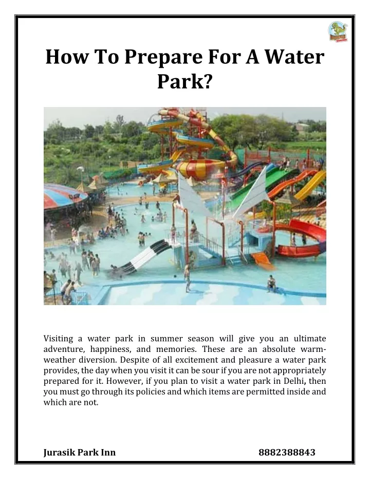 how to prepare for a water park