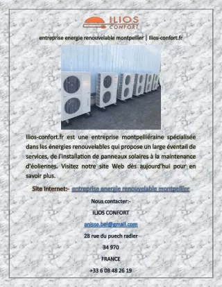 entreprise energie renouvelable montpellier | Ilios-confort.fr