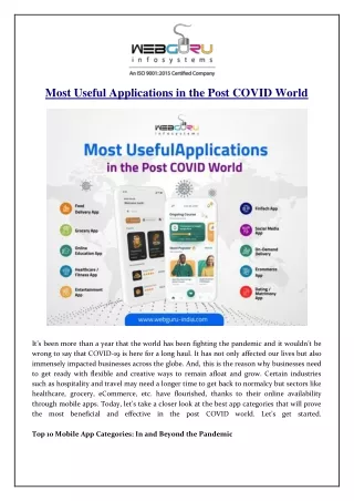 most useful applications in the post covid world