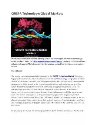 crispr technology global markets