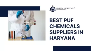 Best PUF Chemicals Suppliers in Haryana