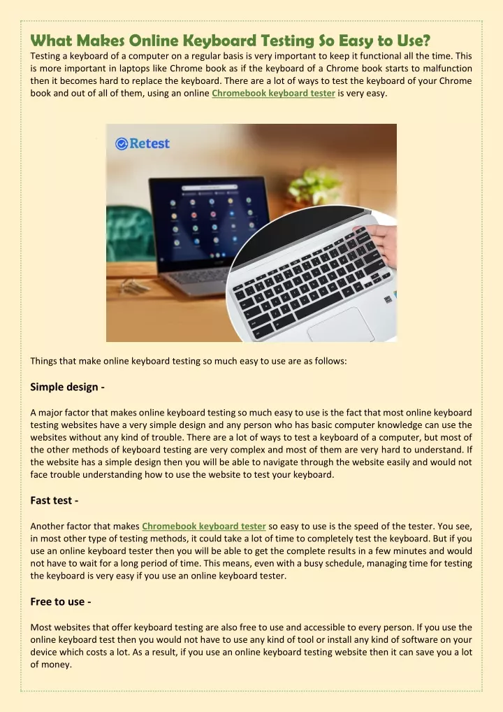 what makes online keyboard testing so easy