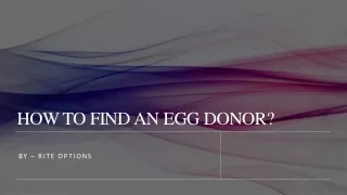 How To Find An Egg Donor