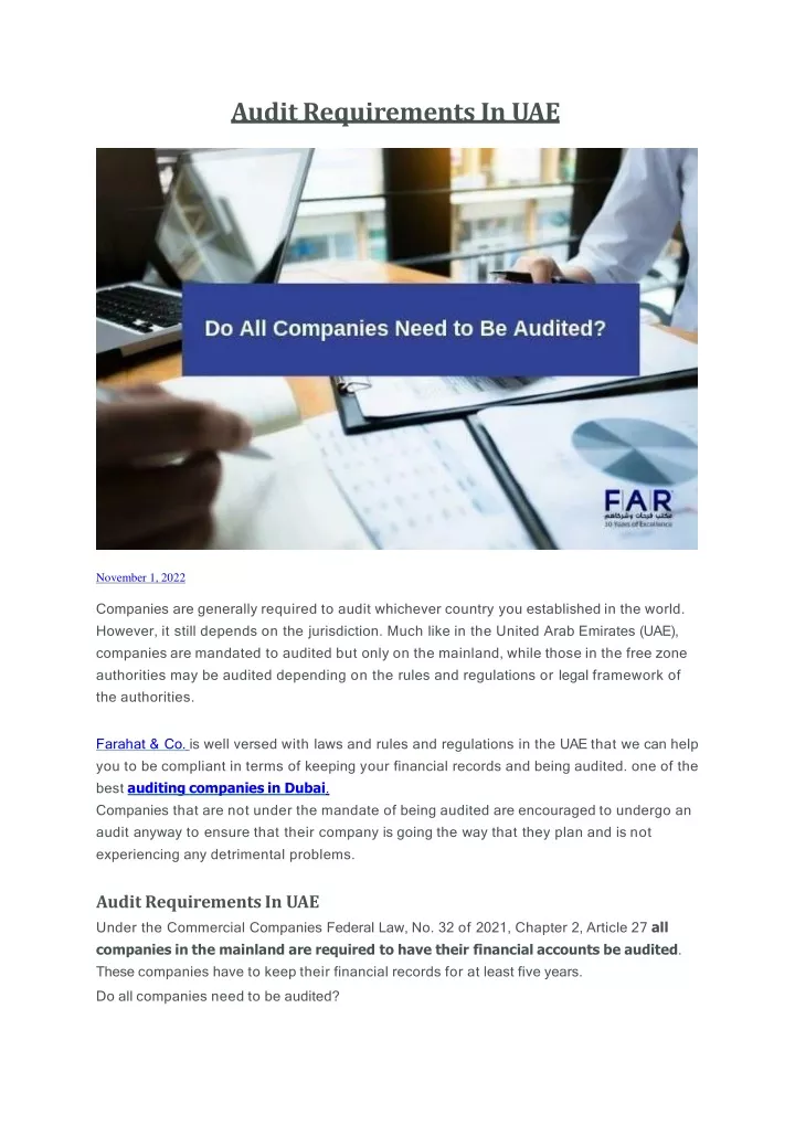 audit requirements in uae