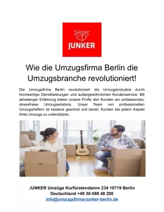 Wie die Umzugsfirma Berlin die Umzugsbranche revolutioniert!