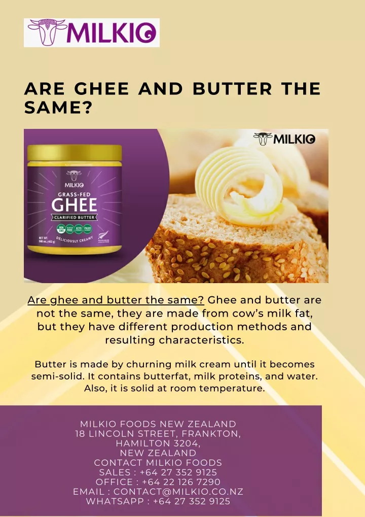are ghee and butter the same