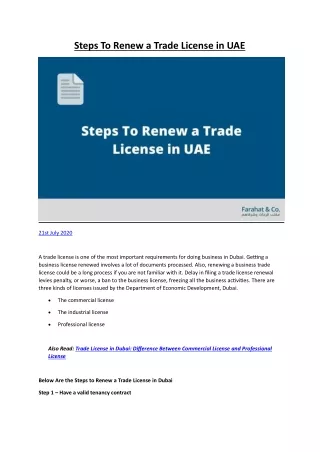 Steps To Renew a Trade License in UAE