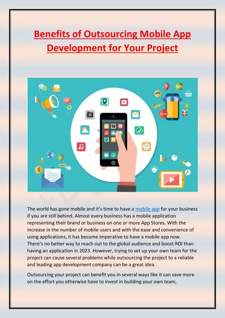 benefits of outsourcing mobile app development