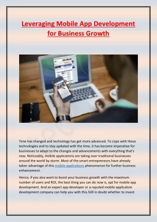leveraging mobile app development for business