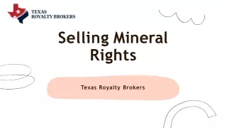 Selling mineral rights