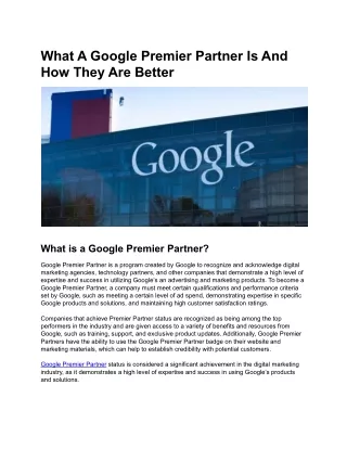 What A Google Premier Partner Is And How They Are Better