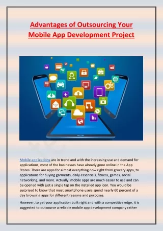 advantages of outsourcing your mobile