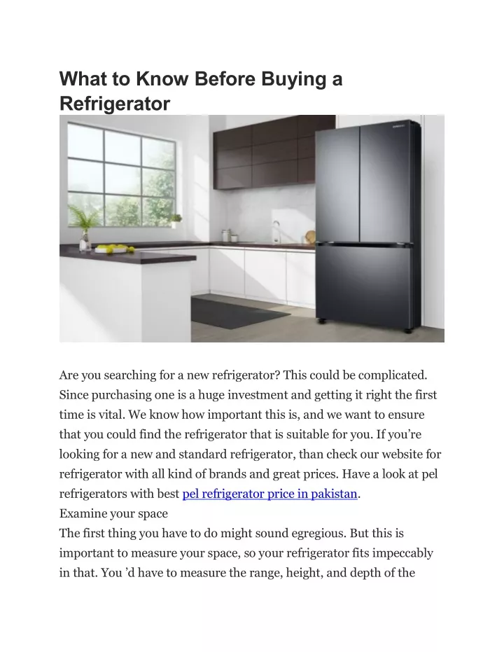 what to know before buying a refrigerator