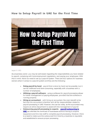 How to Setup Payroll in UAE for the First Time