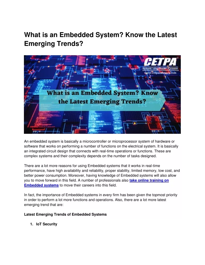 what is an embedded system know the latest