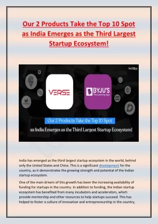 our 2 products take the top 10 spot as india