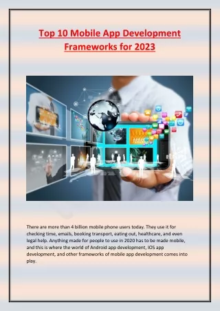 top 10 mobile app development frameworks for 2023
