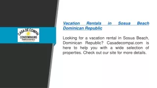 Vacation Rentals In Sosua Beach Dominican Republic  Casadecompai.com