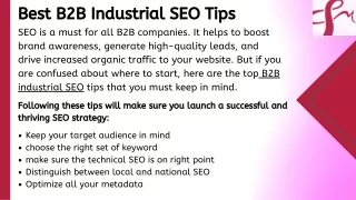 Best B2B Industrial SEO Tips