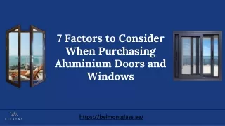 7 Factors to Consider When Purchasing Aluminium Doors and Windows