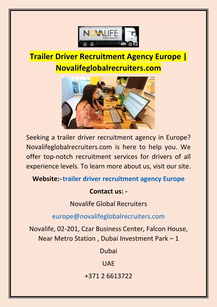 trailer driver recruitment agency europe