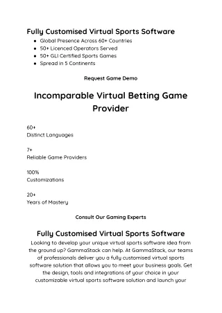 fully customised virtual sports software global