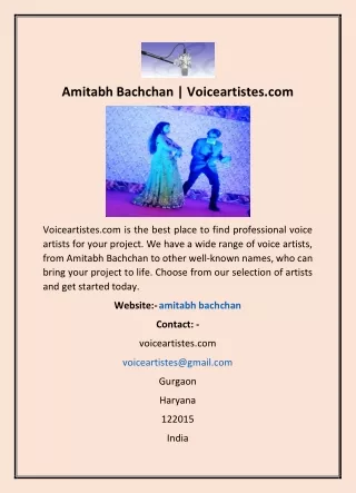 Amitabh Bachchan | Voiceartistes.com