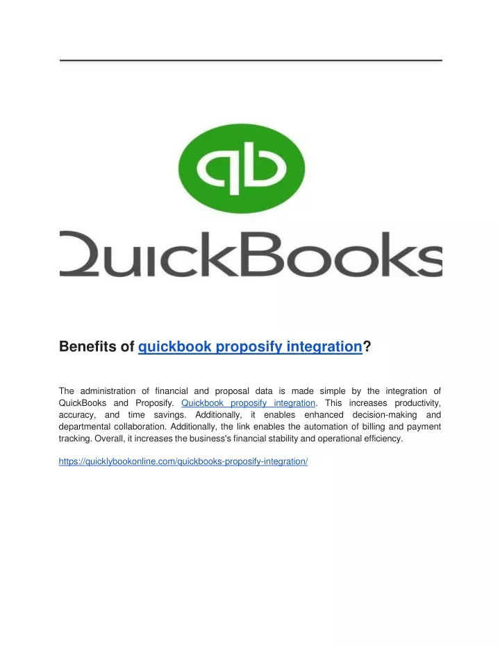 benefits of quickbook proposify integration