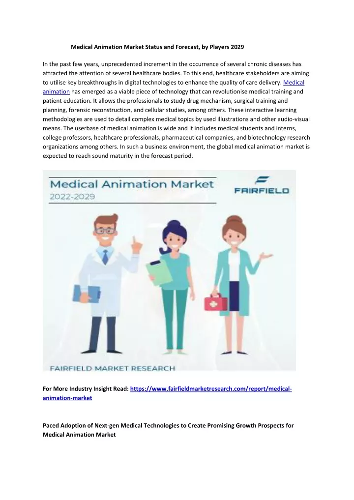 medical animation market status and forecast