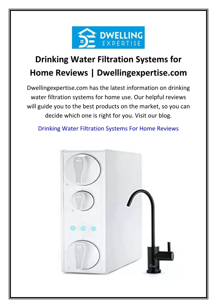 drinking water filtration systems for home