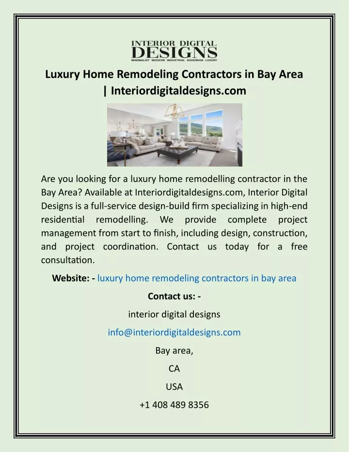 luxury home remodeling contractors in bay area