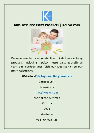 Kids Toys and Baby Products | Kouwi.com